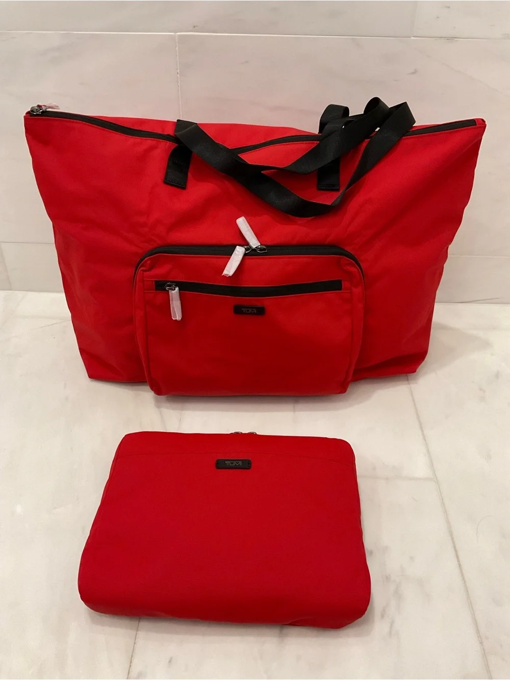 NEW TUMI Voyageur JUST IN CASE Nylon Packable 21.5” Tote Bag - TUMI RED